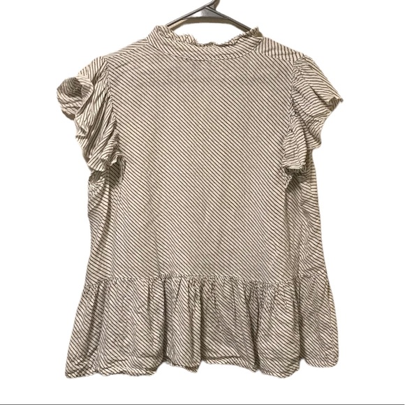 Piazza del Tempio Ruffled Linen Blouse, Size Large - Picture 4 of 9